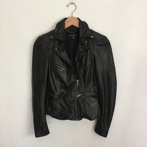 MUUBAA BLACK LEATHER MOTO JACKET FREE PEOPLE ASOS